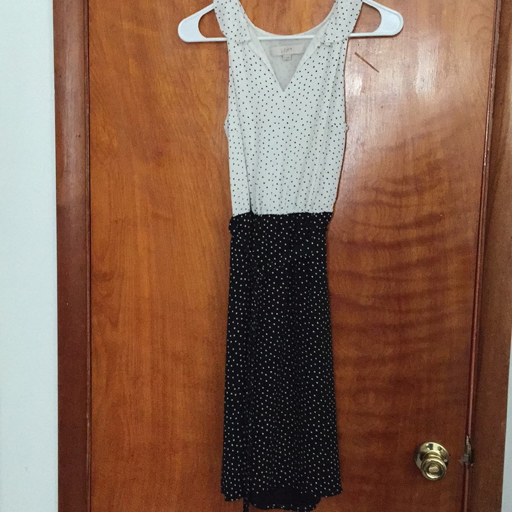 Lightly Used Loft Dotted Dress - Picture 1 of 3